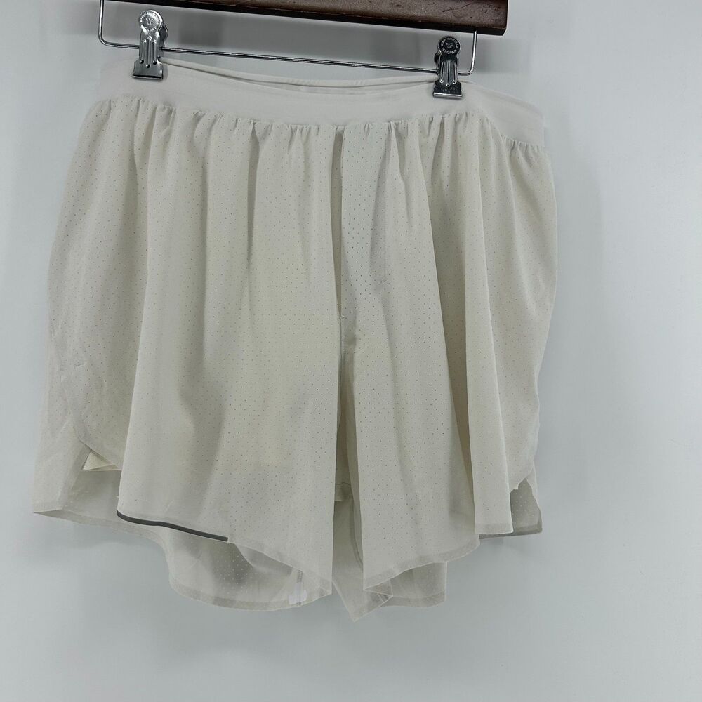 Lululemon Fast and Free Short 6" Men's XL Lined Running Shorts Drawstring White